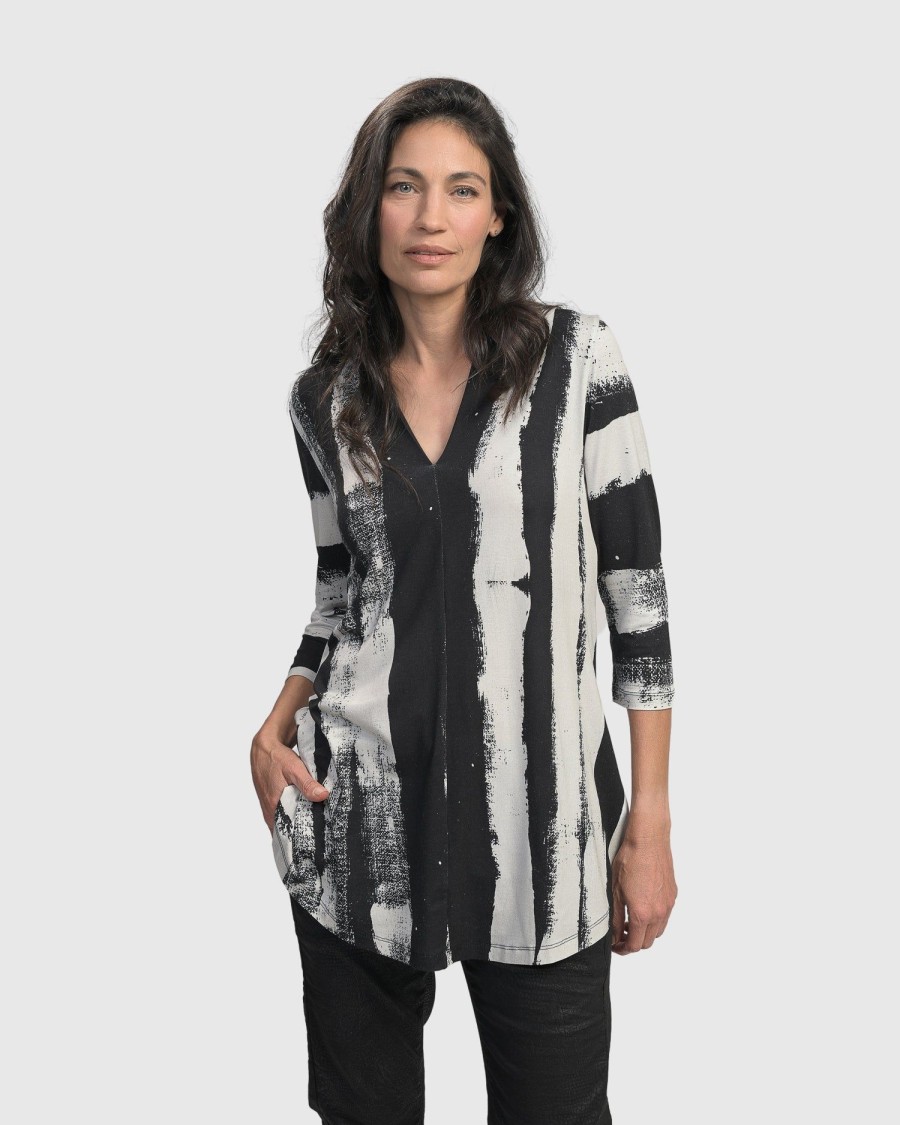 ALEMBIKA Charisma V Neck Tunic Top, Grunge