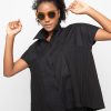 ALEMBIKA Ozai N Ku Pleated Boxy Shirt, Black