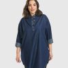 ALEMBIKA Daniella Tunic Top, Denim