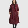 ALEMBIKA Dynamite Shirt Dress, Red