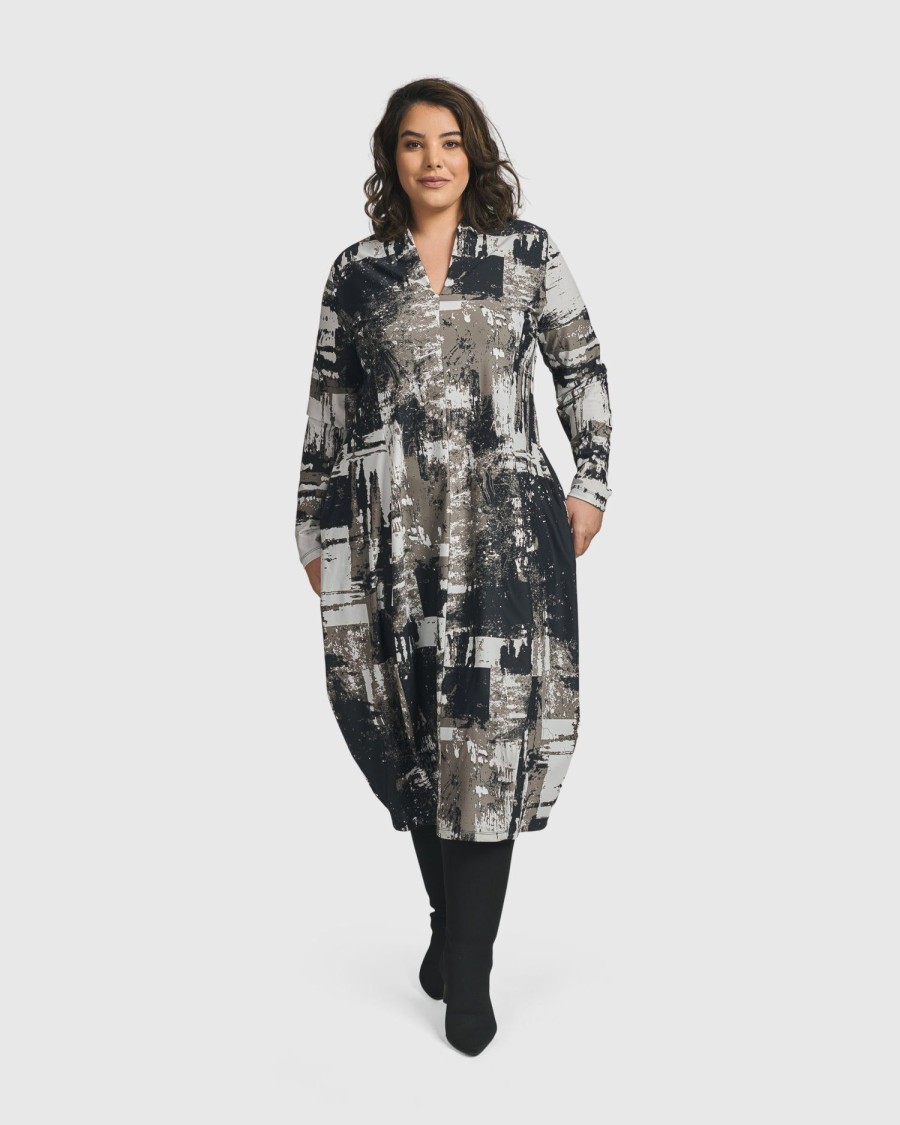 ALEMBIKA Digi Cocoon Dress, Marble