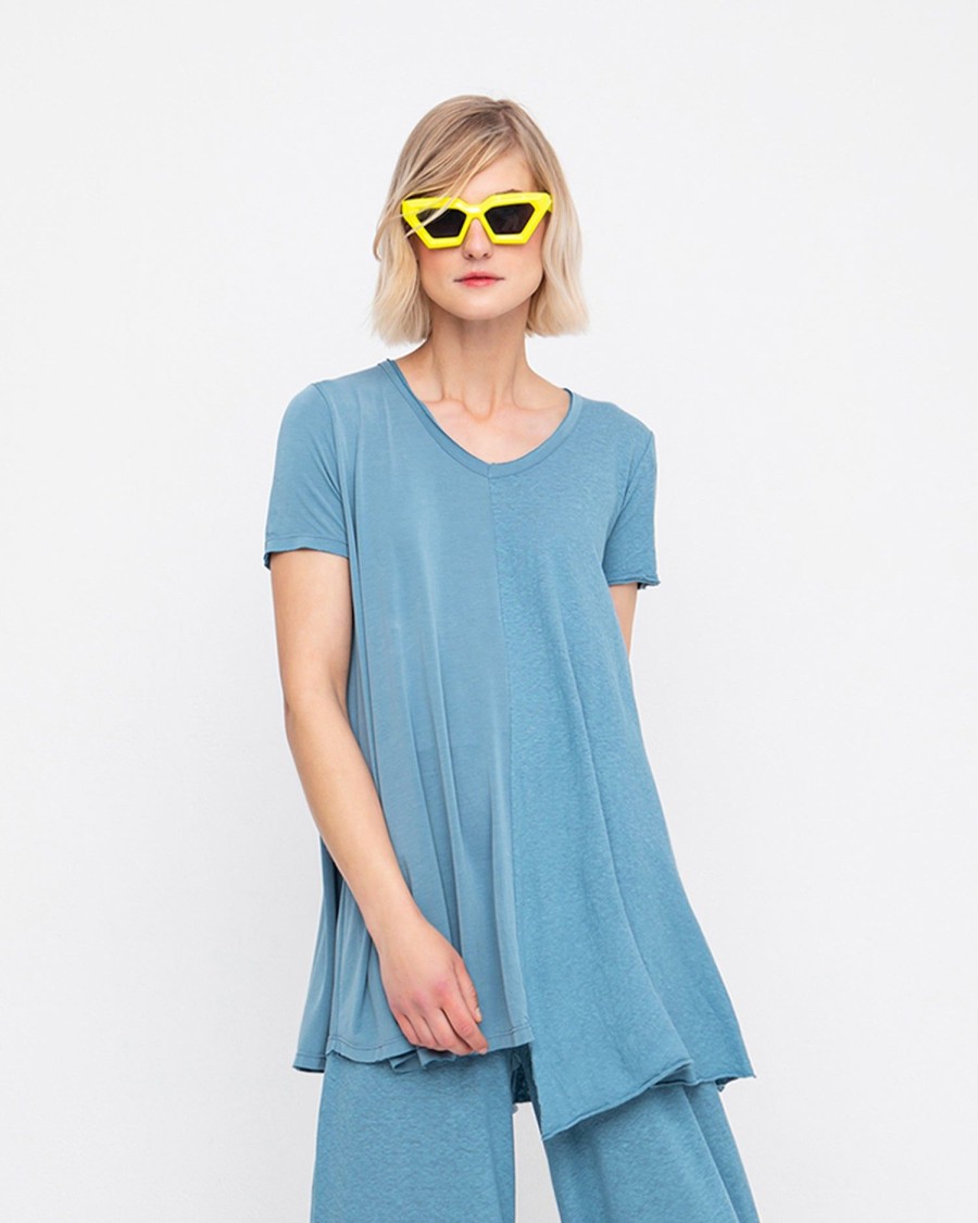 ALEMBIKA Ozai N Ku Asymmetrical Tunic Top, Azure