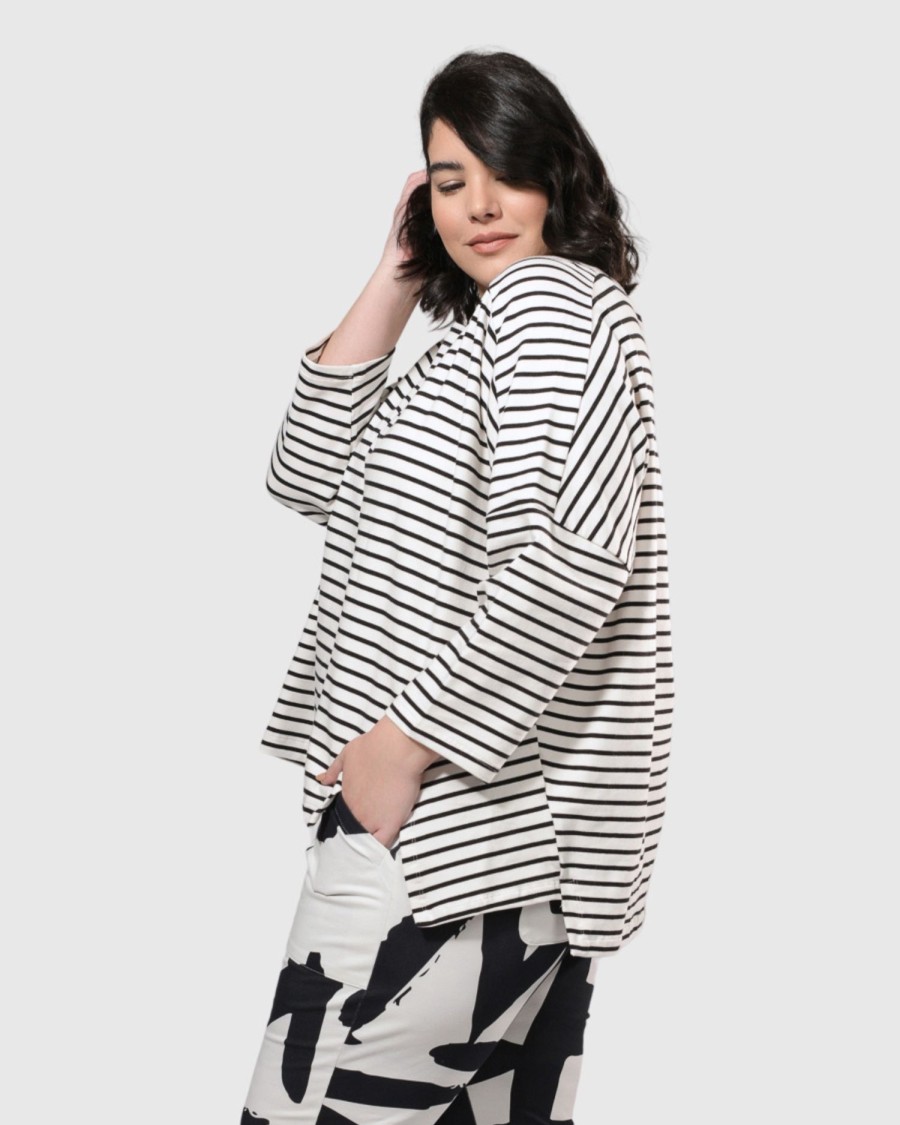 ALEMBIKA Urban Jagger Stripe Top, Black