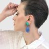 ALEMBIKA Sea & Sky Drop Earrings, Green/Blue