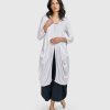 ALEMBIKA Essential Draped Cocoon Jacket, White