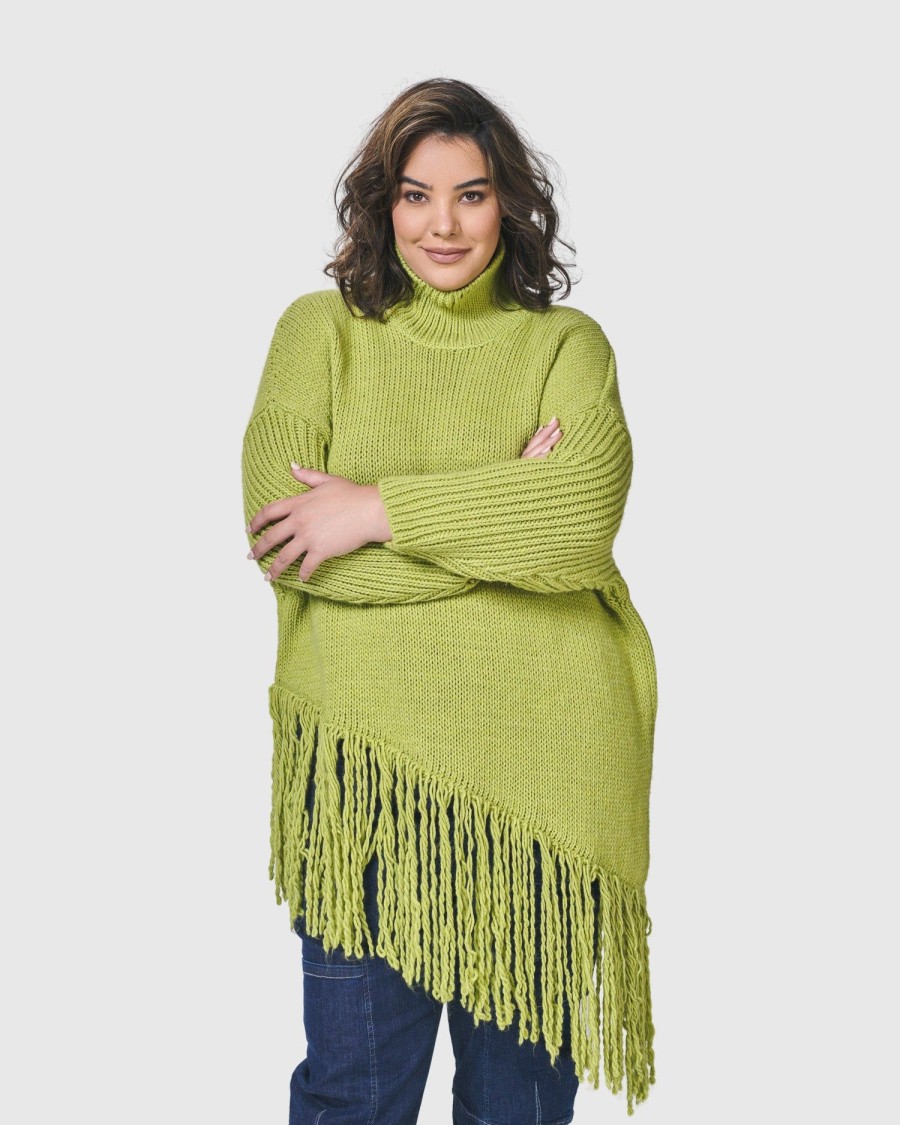 ALEMBIKA Urban Turtleneck Tunic Top, Lime