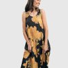 ALEMBIKA Aloha Sleeveless Maxi Dress, Gold