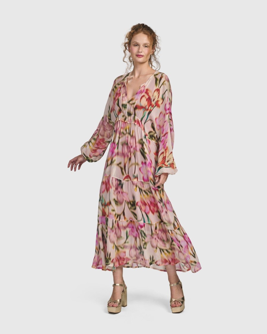 ALEMBIKA Azalea Chiffon Maxi Dress, Floral