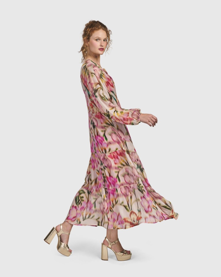 ALEMBIKA Azalea Chiffon Maxi Dress, Floral