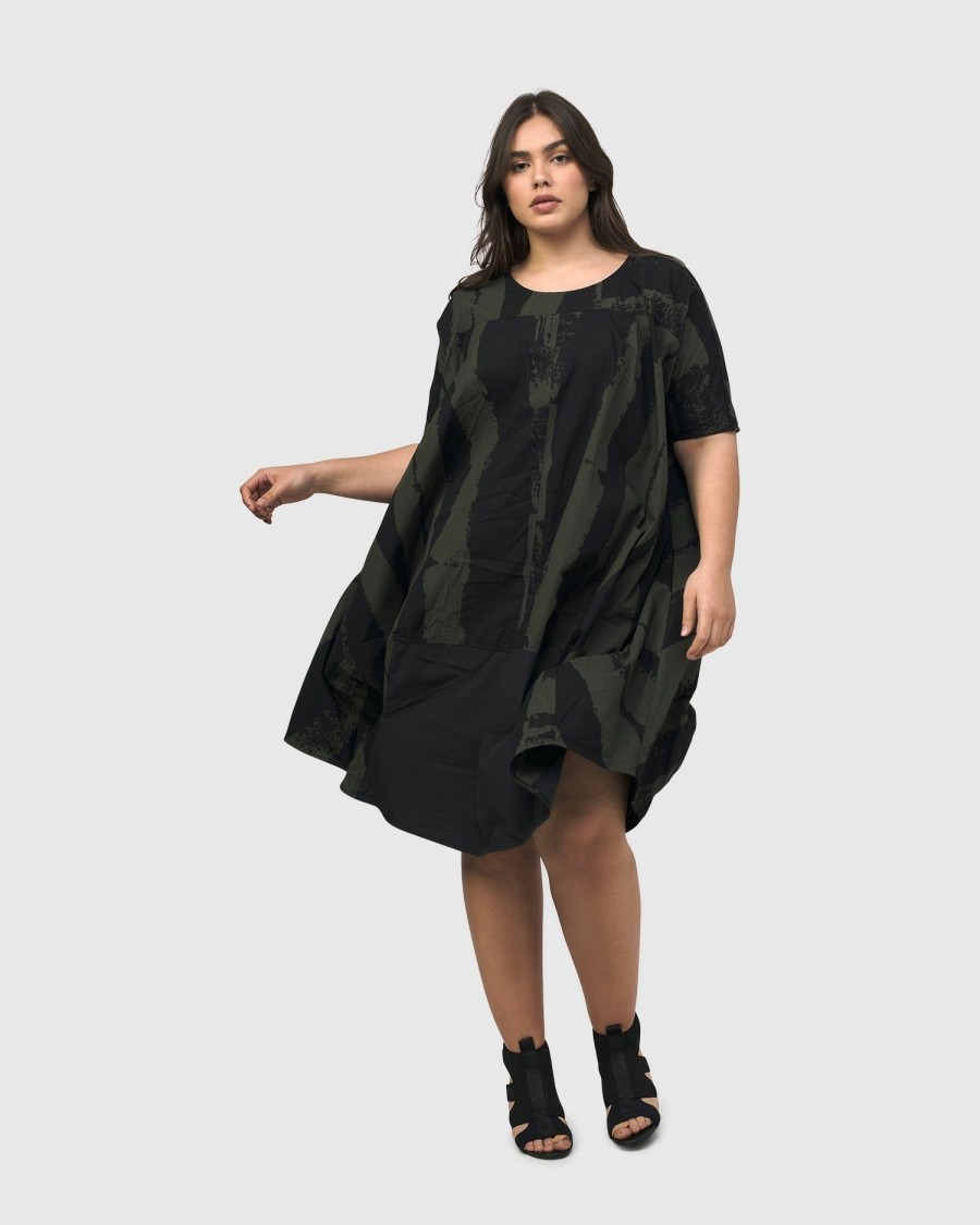 ALEMBIKA Urban Sake Muumuu Dress, Khaki