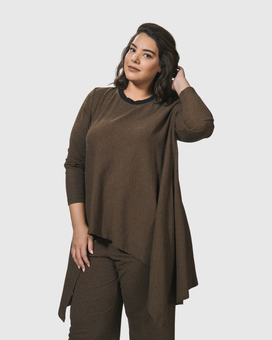 ALEMBIKA Essential Swing Tunic Top, Brown