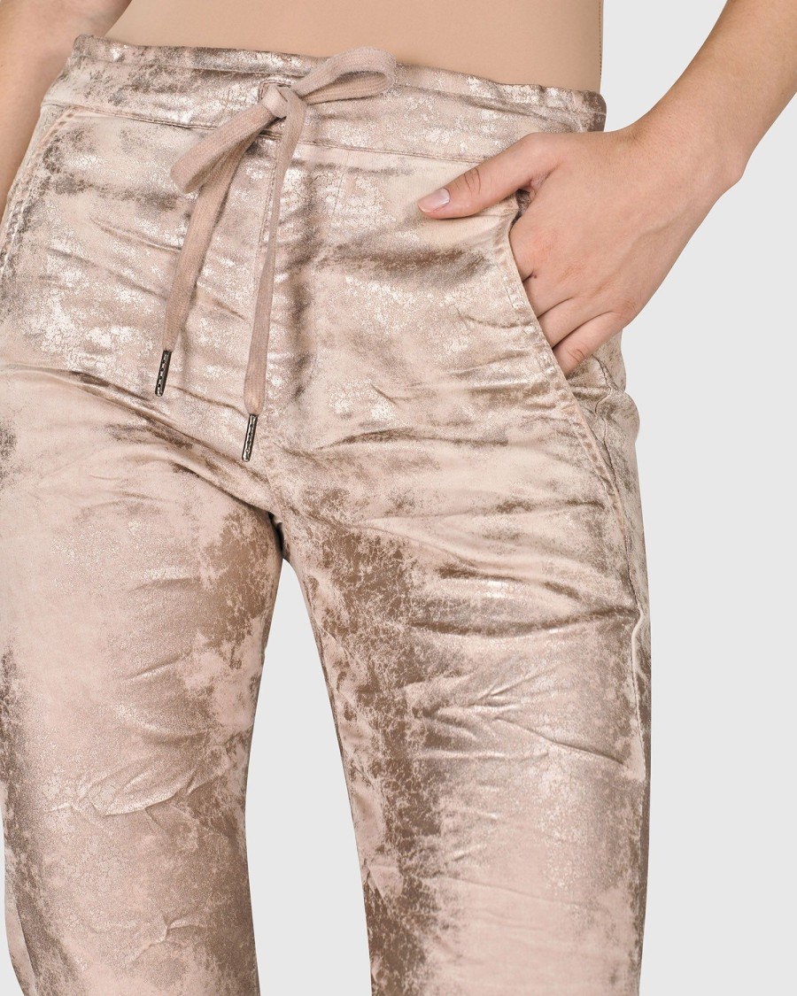 ALEMBIKA Iconic Stretch Jeans, Rose Gold Nude