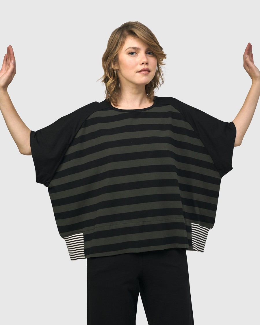 ALEMBIKA Urban Splice Boxy Tee, Stripes