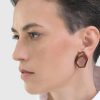 ALEMBIKA Cinnamon Faceted Clip Earrings, Brown