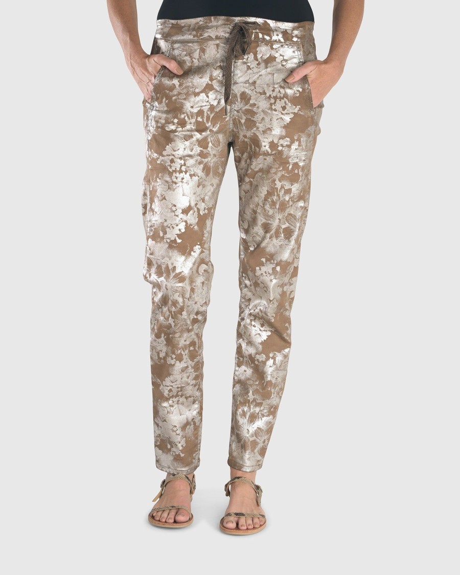 ALEMBIKA Floral Iconic Stretch Jeans, Coffee