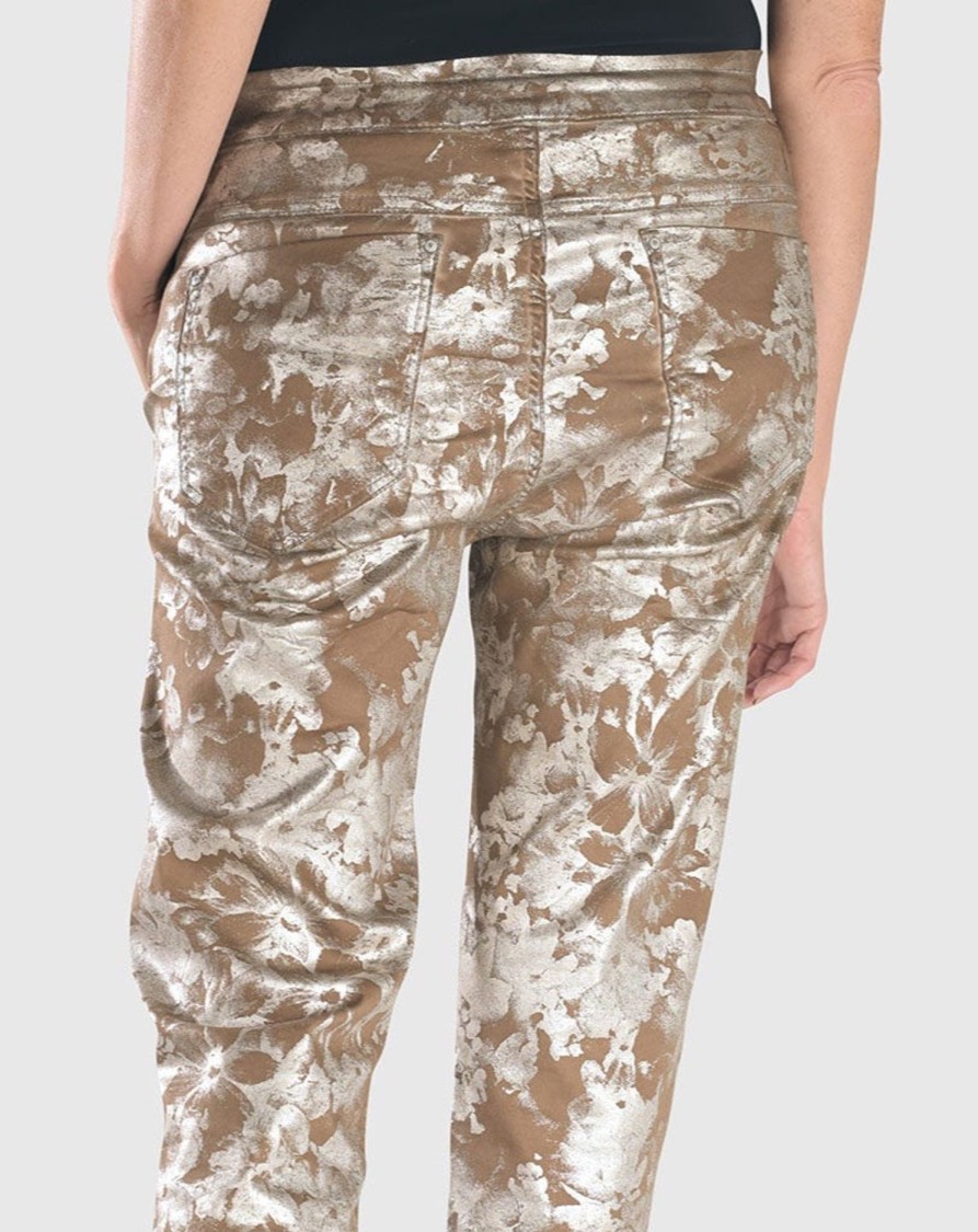 ALEMBIKA Floral Iconic Stretch Jeans, Coffee