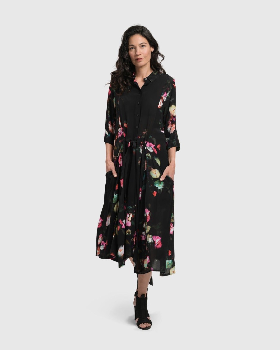 ALEMBIKA Drinks-On-Me Maxi Shirt Dress, Floral