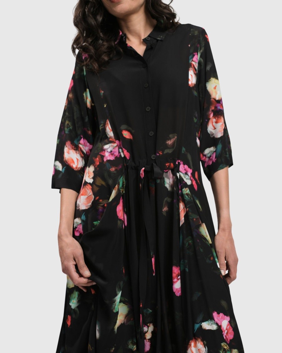 ALEMBIKA Drinks-On-Me Maxi Shirt Dress, Floral