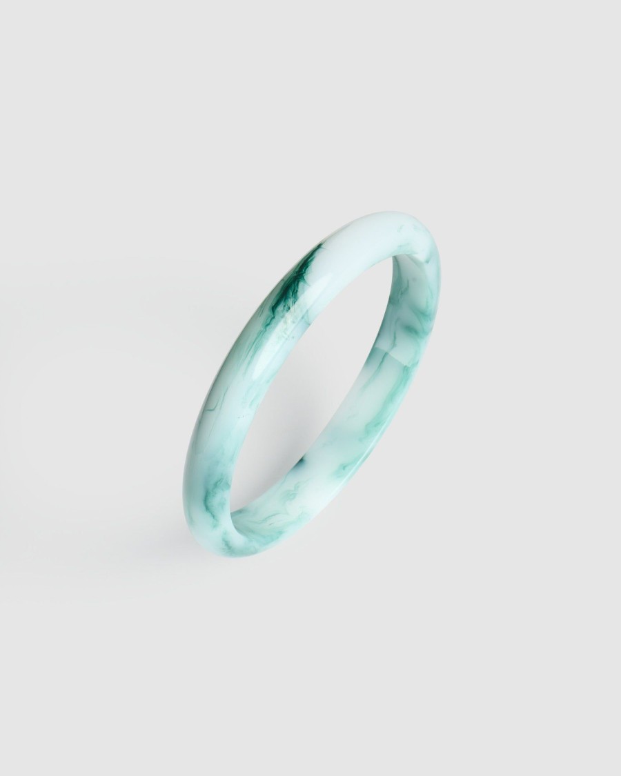 ALEMBIKA Rounded Bangle Bracelet, Jade