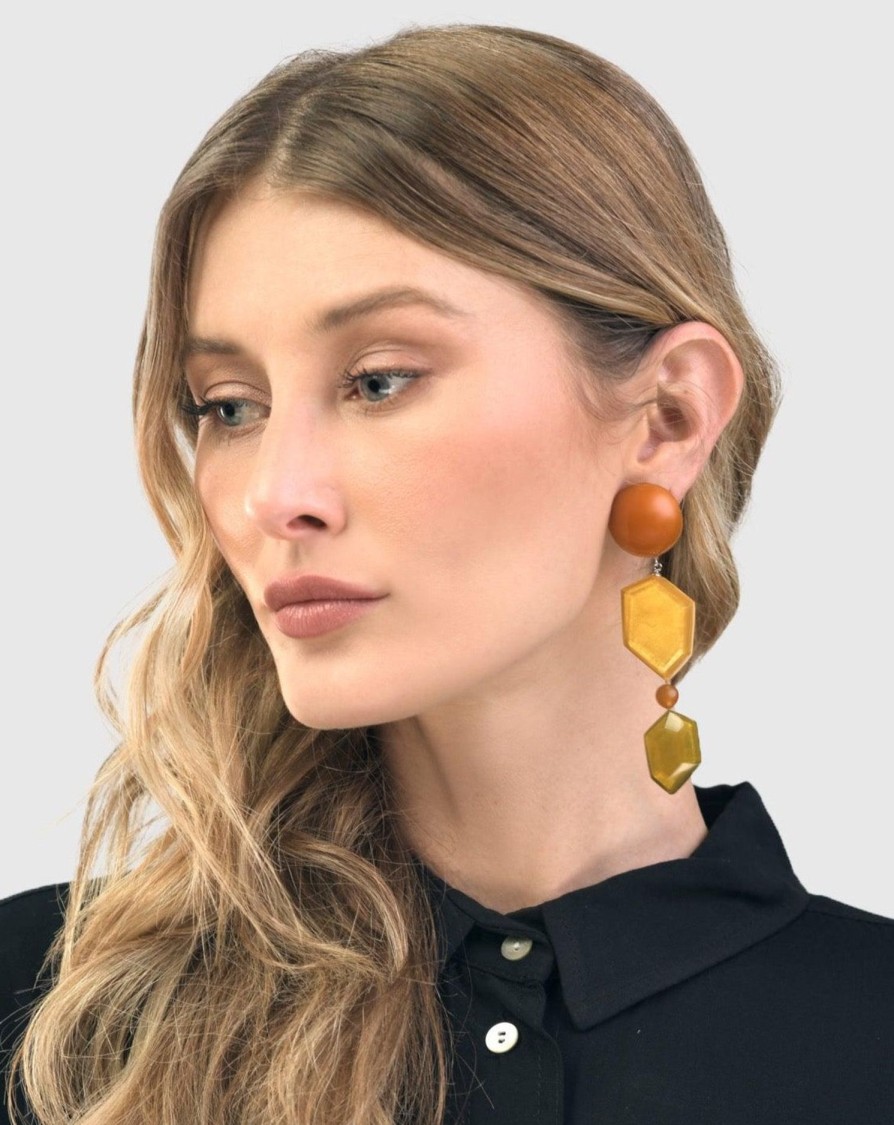 ALEMBIKA Spice Drop Earrings, Gold Multi