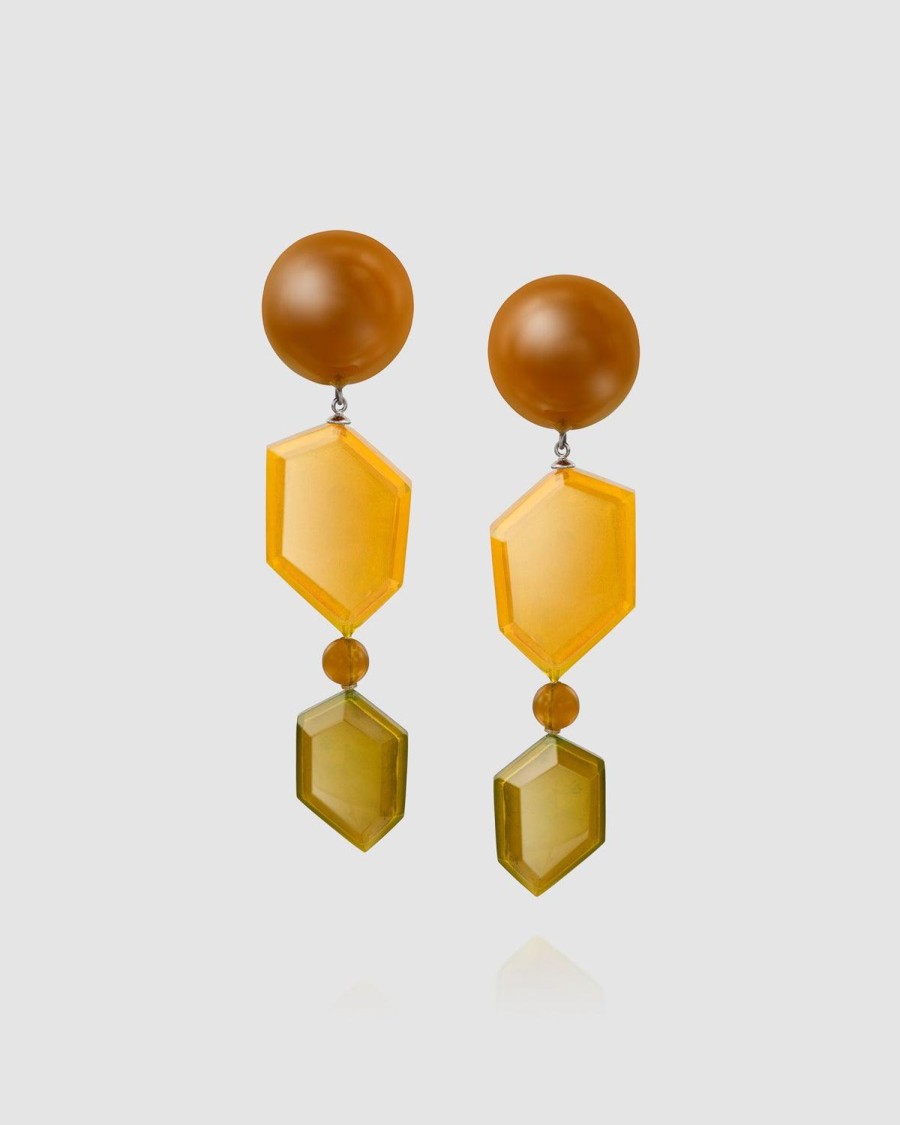 ALEMBIKA Spice Drop Earrings, Gold Multi