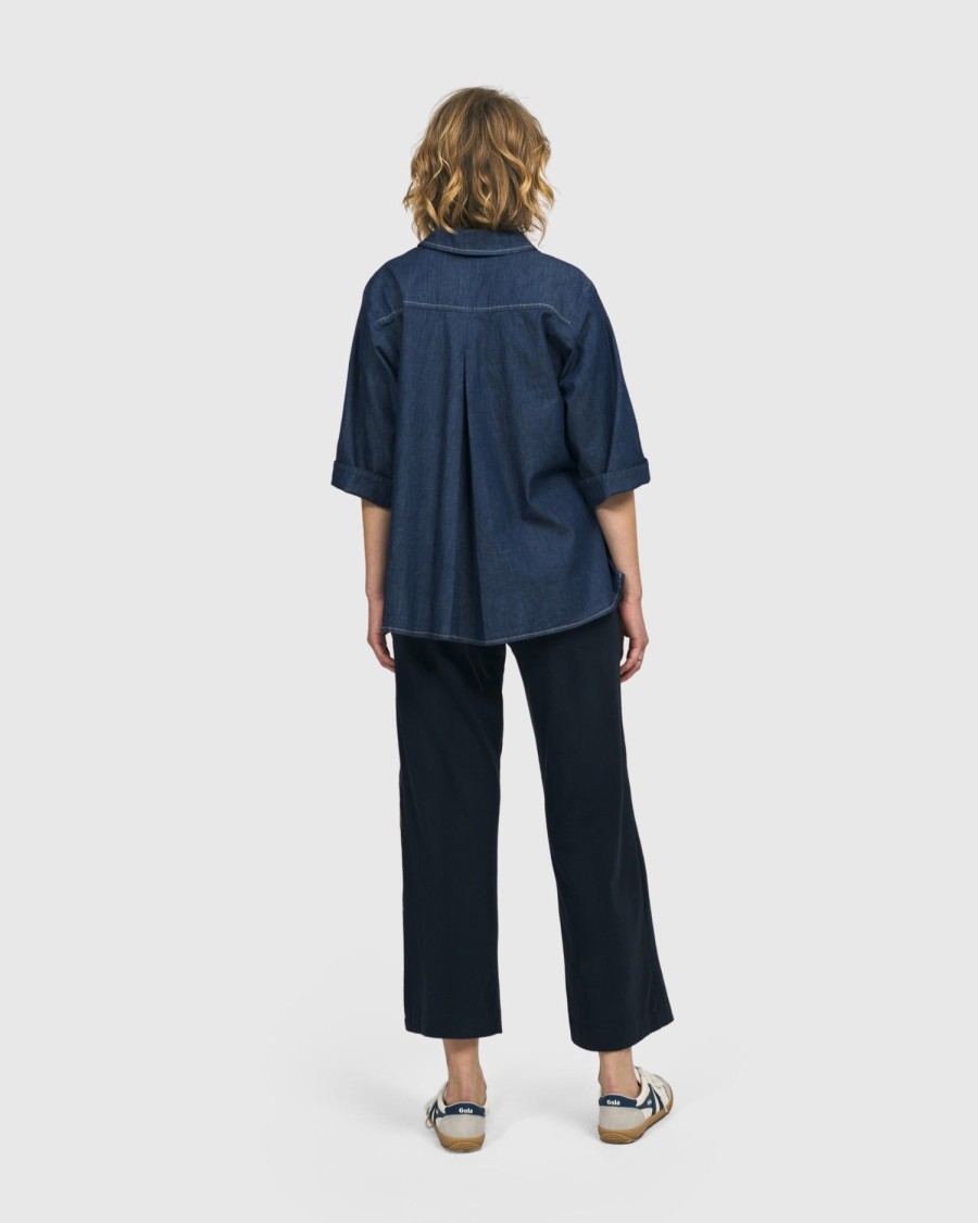 ALEMBIKA Tallahassee Popover Blouse, Denim