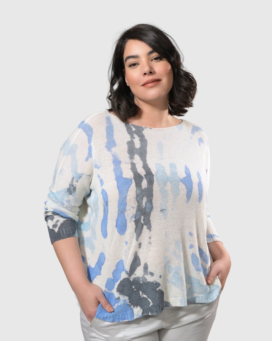 ALEMBIKA Watercolor Boxy Sweater, Nautical