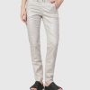 ALEMBIKA Pinstripe Iconic Stretch Jeans, Pearl/White