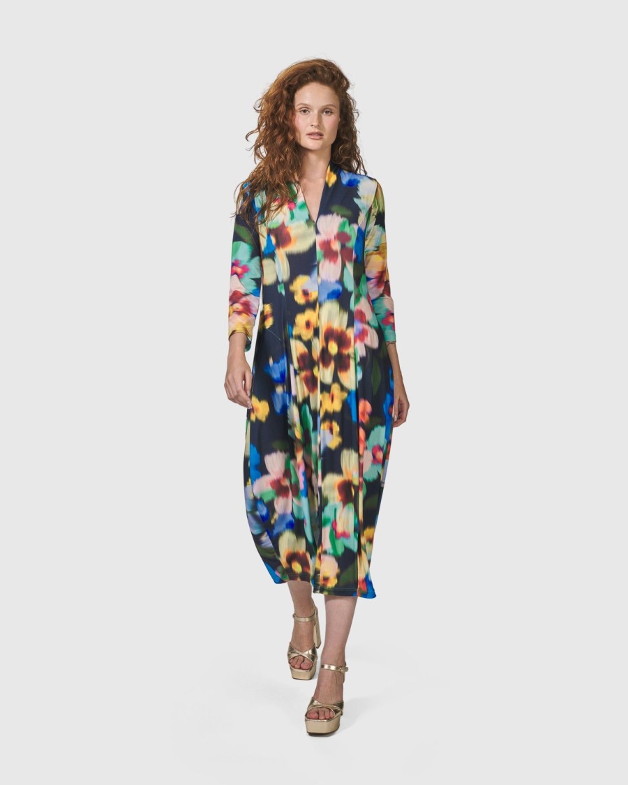 ALEMBIKA Forget-Me-Not Cocoon Dress, Garden