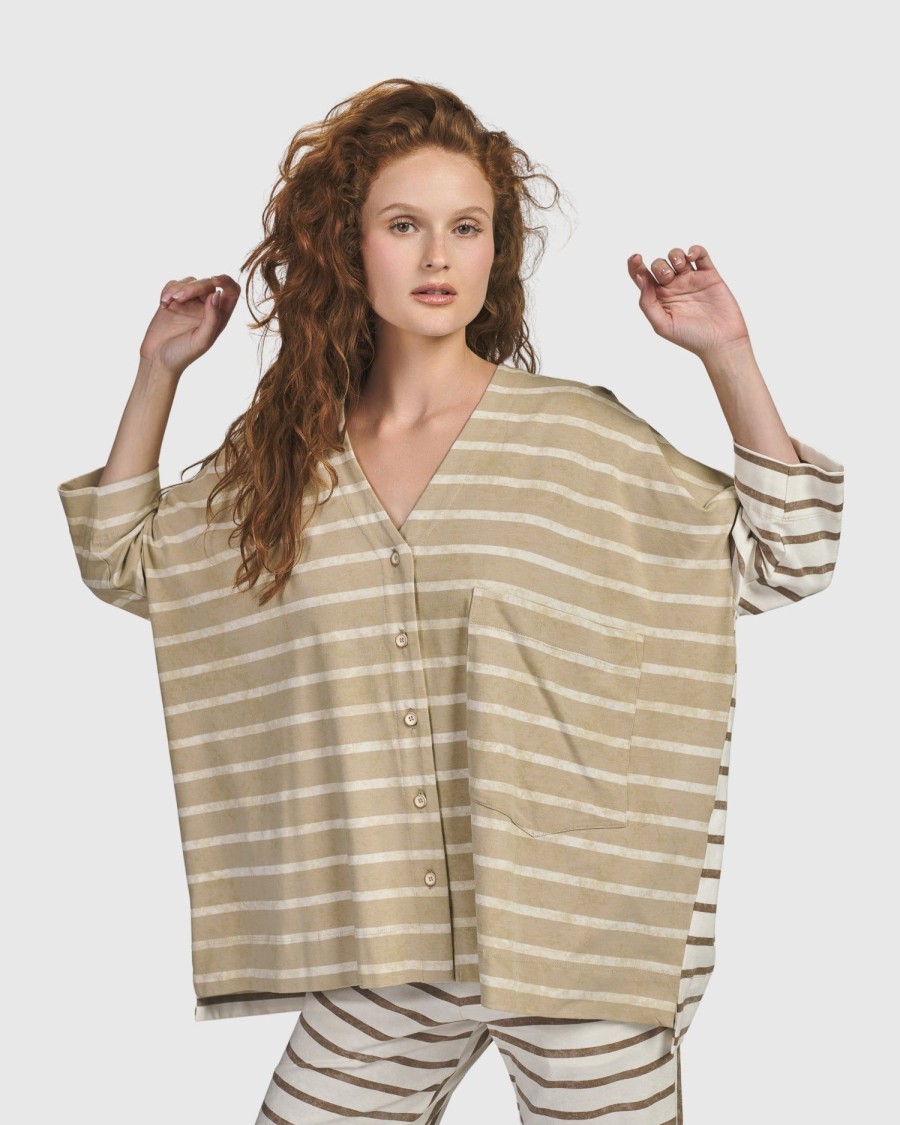 ALEMBIKA Oasis Oversized Cardigan, Tan