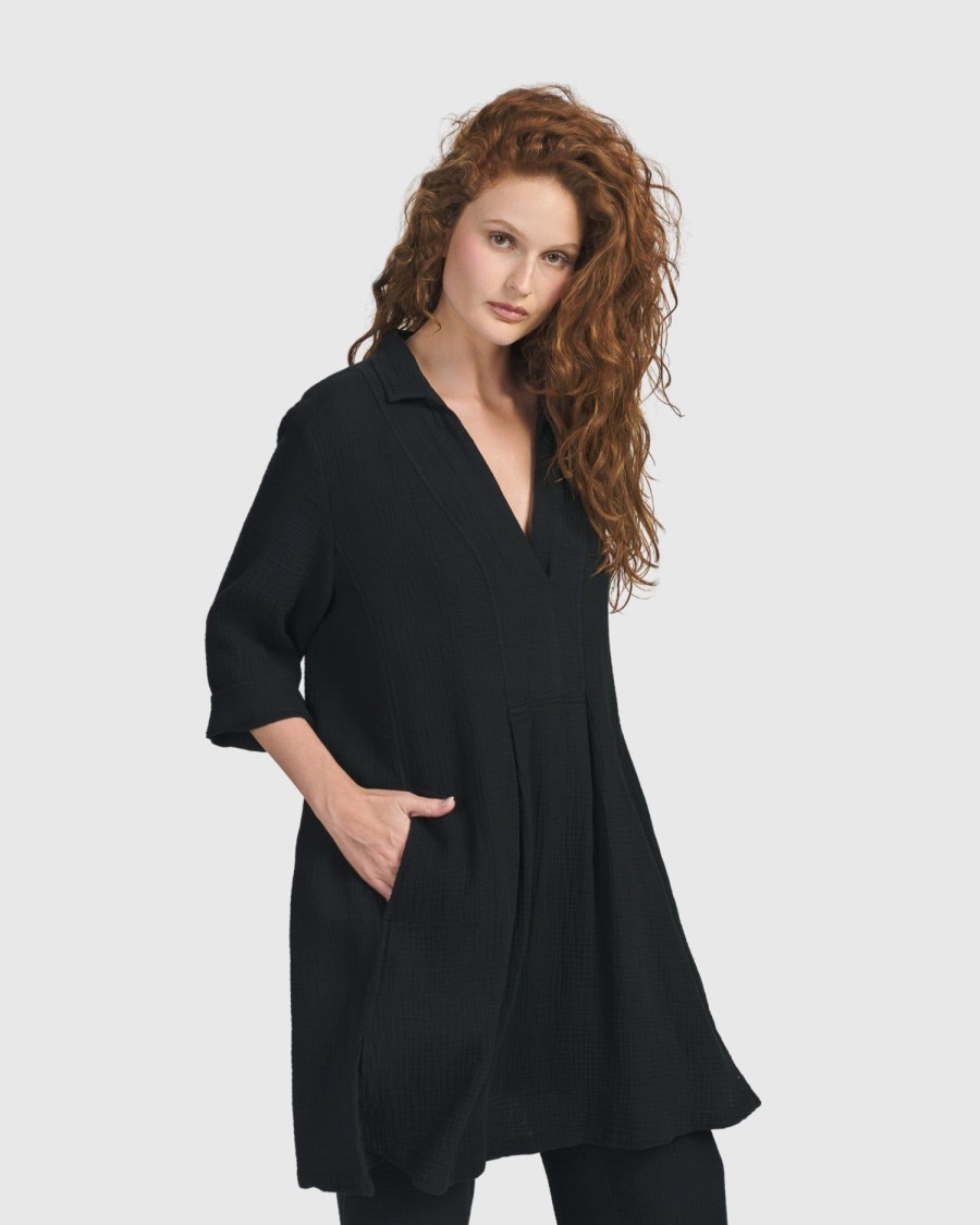 ALEMBIKA Recreation Tunic Top, Black