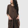 ALEMBIKA Essential Draped Cocoon Jacket, Coffee