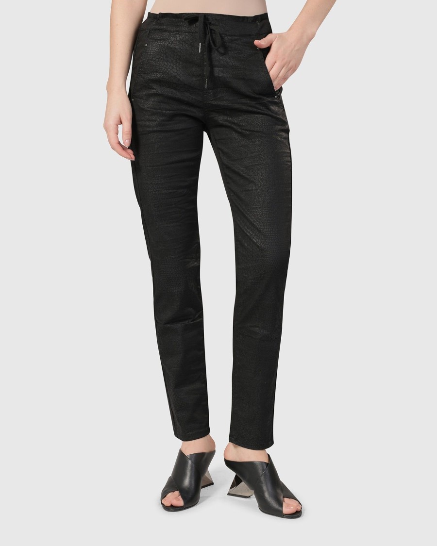 ALEMBIKA Snake Iconic Stretch Jeans, Black