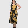 ALEMBIKA Molokai Sleeveless Swing Maxi Dress, Gold