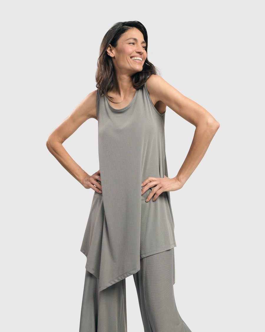 ALEMBIKA Essential Joy Sleeveless Tunic Top, Fog