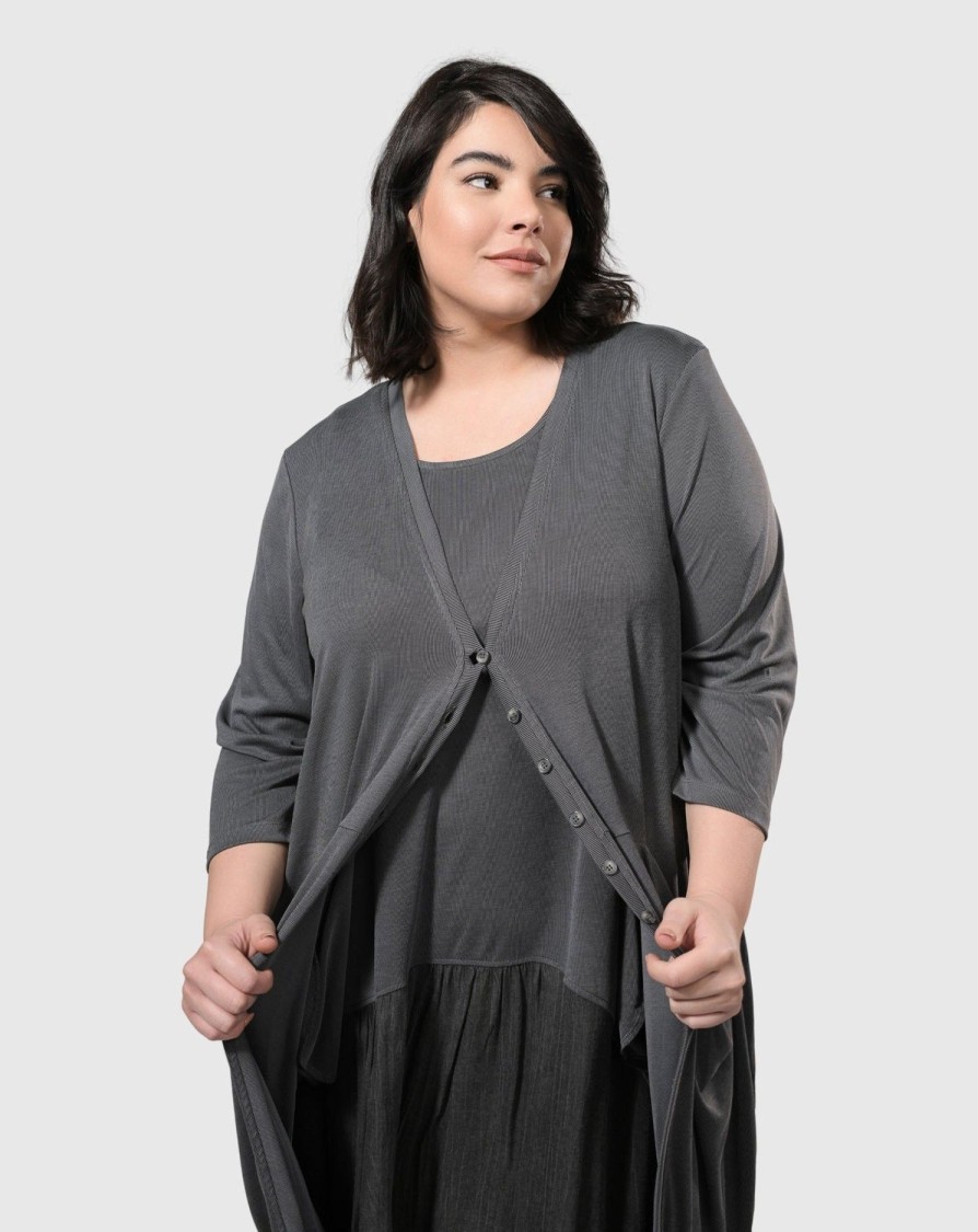 ALEMBIKA Essential Draped Cocoon Jacket, Grey