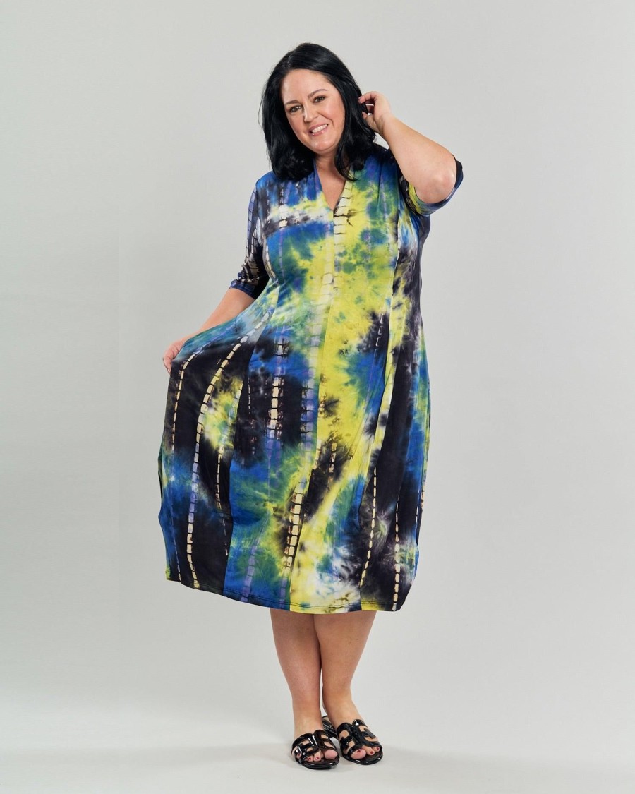 ALEMBIKA Carla Cocoon Midi Dress, Tie Dye