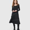 ALEMBIKA Nightingale Pullover Midi Dress, Black