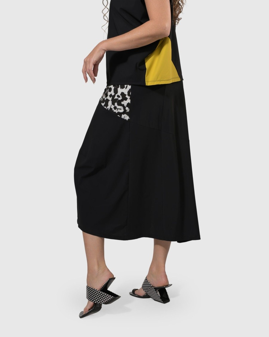 ALEMBIKA Tekbika Swing Maxi Skirt, Yellow/Print