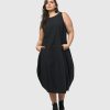 ALEMBIKA Urban Soho Sleeveless Cocoon Dress, Black