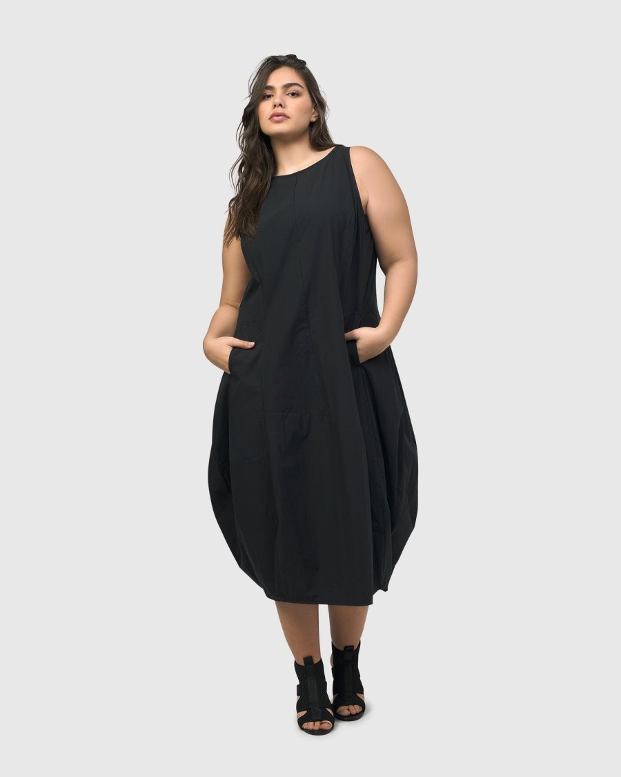 ALEMBIKA Urban Soho Sleeveless Cocoon Dress, Black