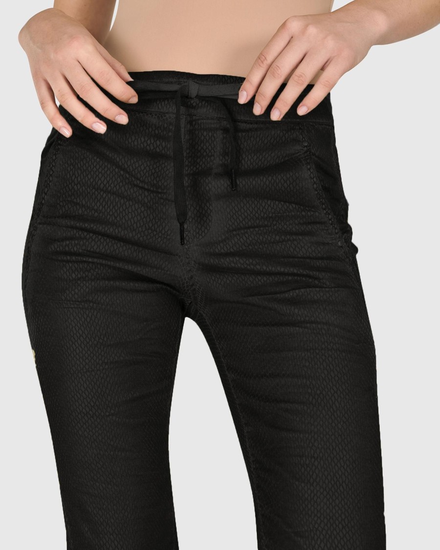 ALEMBIKA Iconic Stretch Jeans, Black Snake