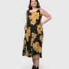 ALEMBIKA Molokai Sleeveless Swing Maxi Dress, Gold