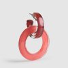 ALEMBIKA Circle Duet Earrings, Coral