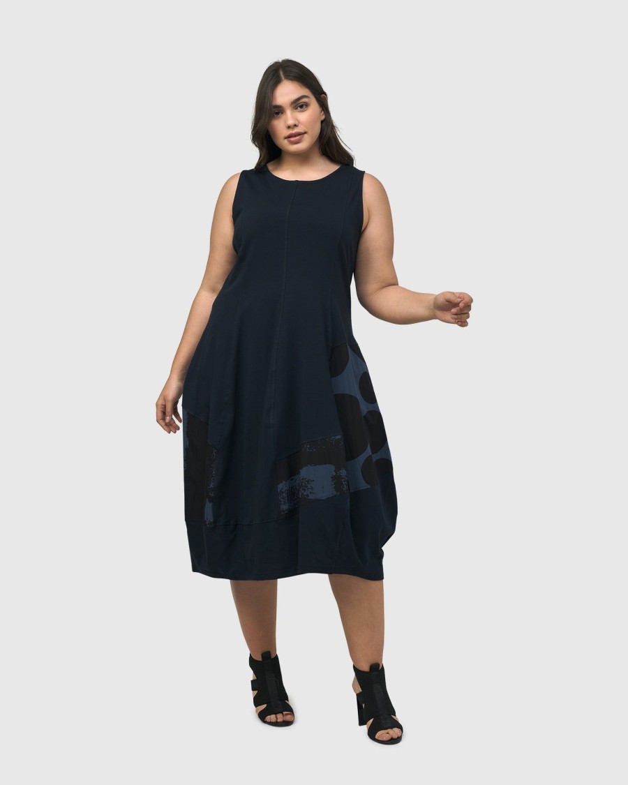 ALEMBIKA Urban Sleeveless Cocoon Dress, Navy