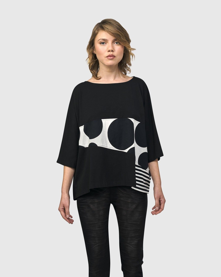 ALEMBIKA Urban Rockefeller Dots Boxy Tee, Mono