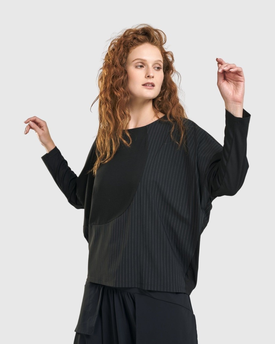 ALEMBIKA Audrey Relaxed Top, Pinstripes