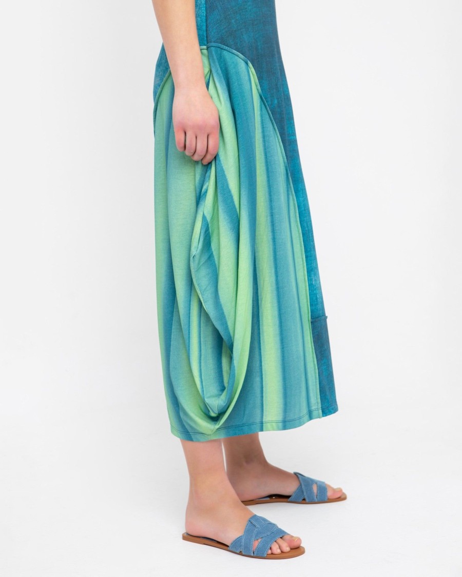 ALEMBIKA Ozai N Ku Aquamarine Midi Skirt, Ocean