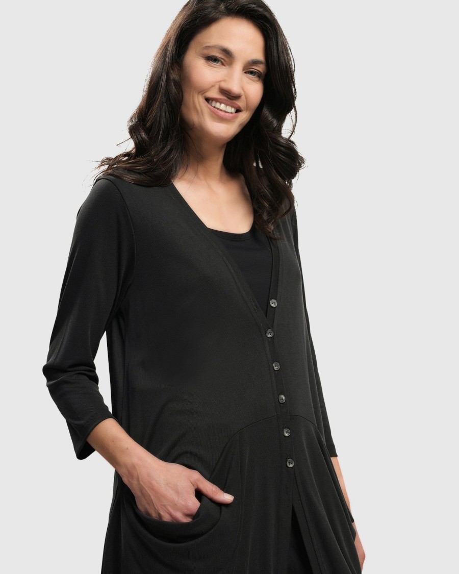 ALEMBIKA Essential Draped Cocoon Jacket, Charcoal