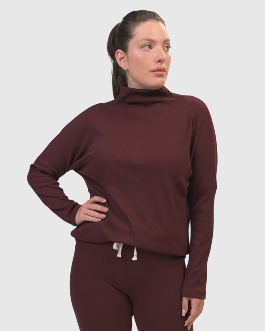 ALEMBIKA Zen Drawstring Sweatshirt, Wine